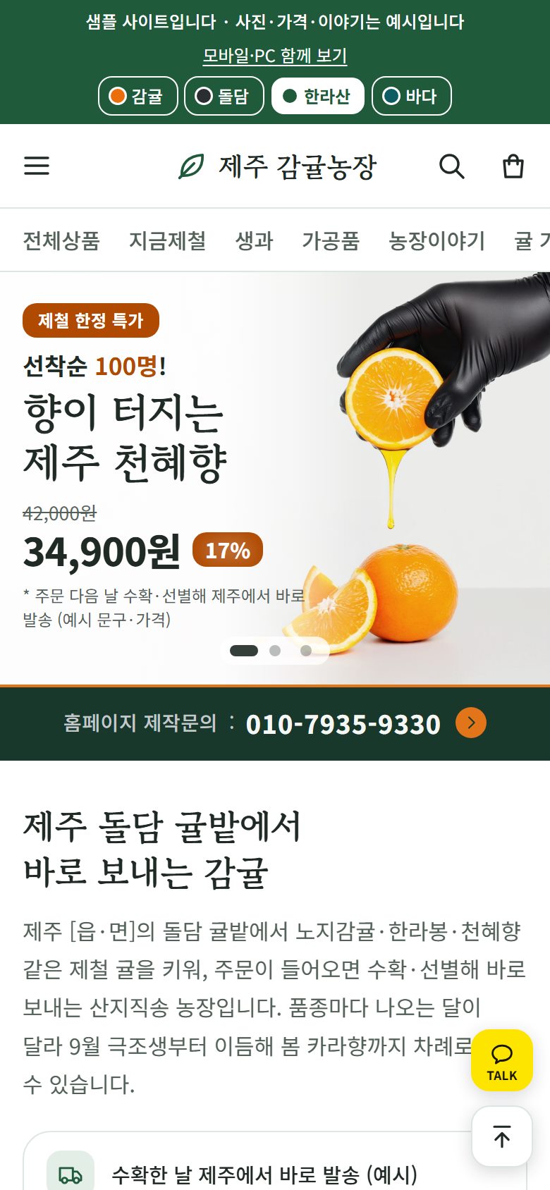 C타입 한라산 테마의 첫 화면